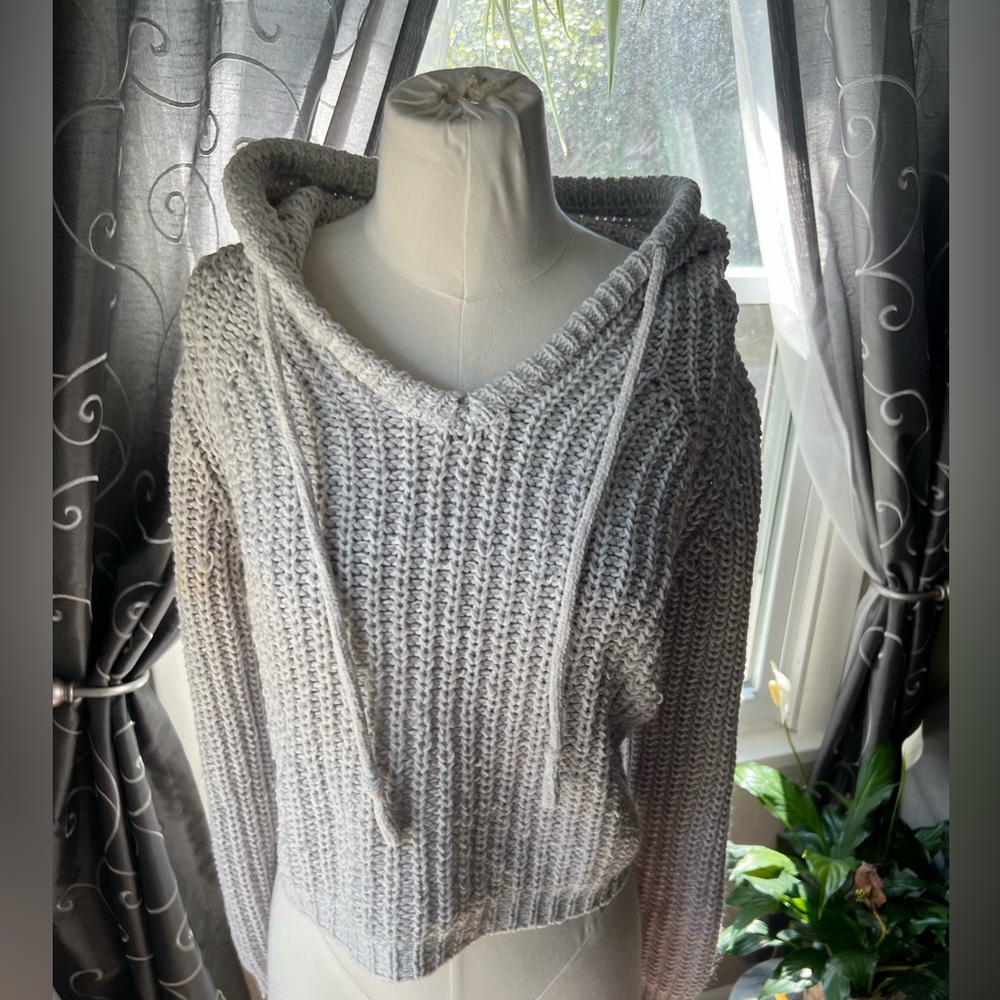 Ultra Flirt Soft grey Knit hoodie